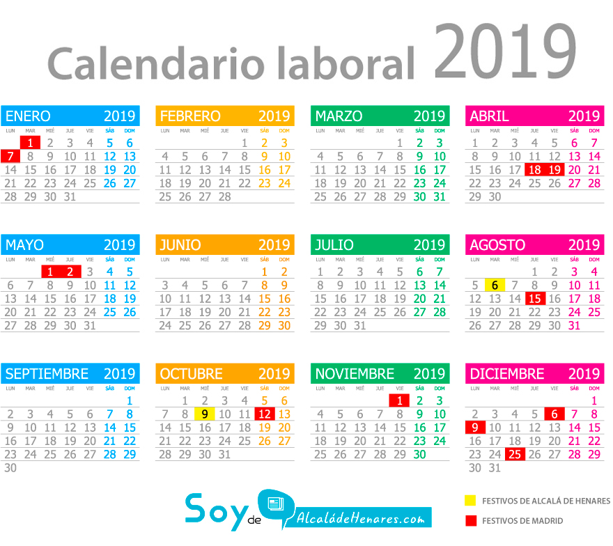 calendario laboral y de festivos de alcala de henares