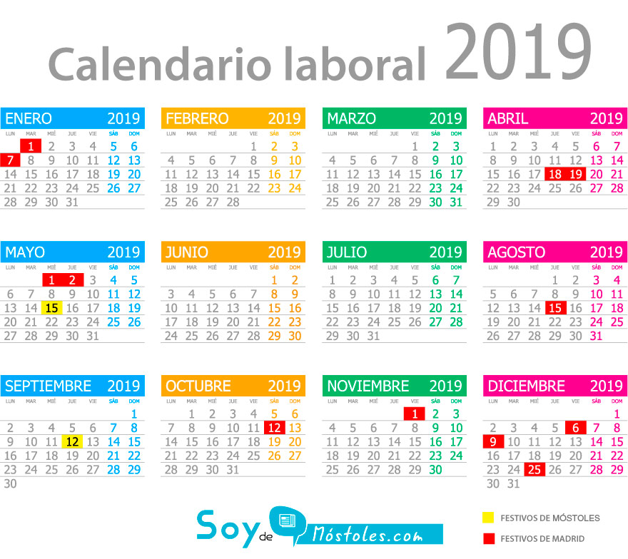 El Calendario Laboral De Mostoles Ya Disponible Soyde calendario laboral mostoles