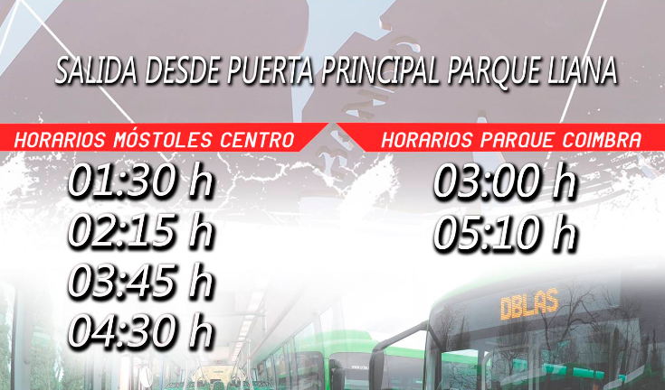 autobuses nocturnos fiesta mayo mostoles