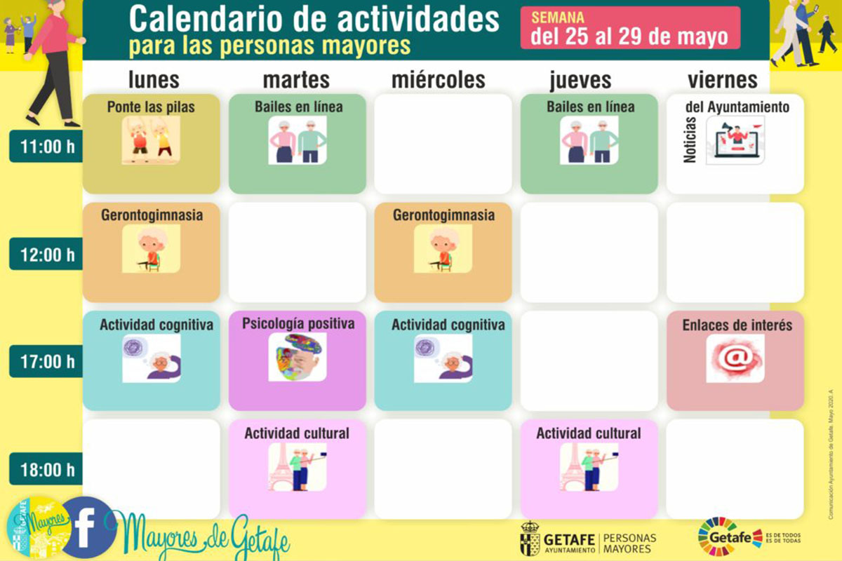 Calendario de actividades mayo