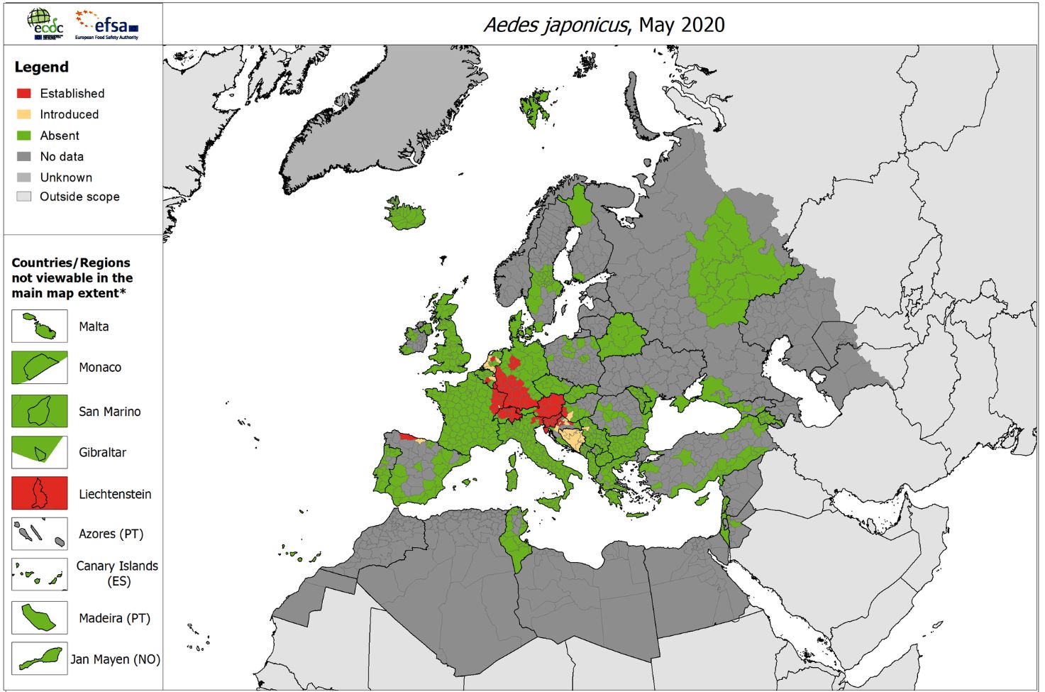 Presencia del Aedes japonicus en España