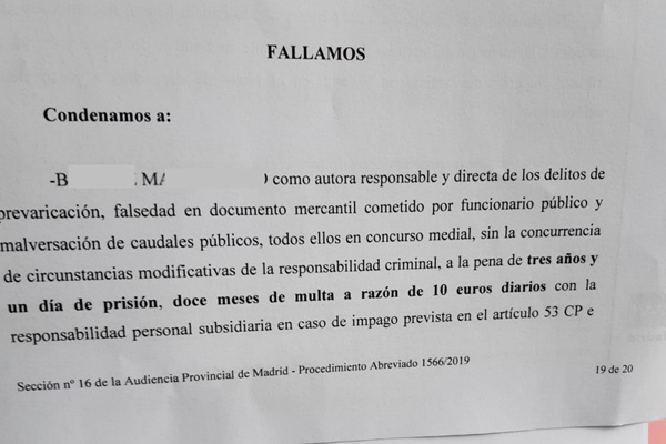 Fragmento de la sentencia