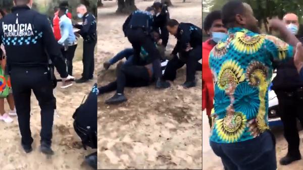 ¡El vídeo que circula en redes y algunos medios tendenciosos en el que policía detiene a un grupo de personas usando la fuerza enciende las redes a la voz de Fuenla racistas!   